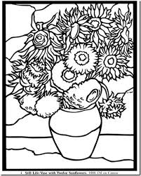 Super Simple Sunday Van Gogh Coloring Famous Art Coloring Sunflower Coloring Pages