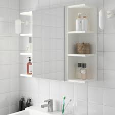 Tested to cope with high humidity areas, our bathroom mirrors with shelf aren't just practical for seeing where you're really put your lip gloss or shaving. Lillangen Mirror Cabinet 1 Door 2 End Units White 30 3 4x8 1 4x25 1 4 Ikea Bathroom Mirror Cabinet Mirror Cabinets Ikea Bathroom Mirror