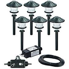 Paradise By Sterno Home Low Voltage Cast Aluminum 0 3w Led Path Light Kit 6 Pack Landscape Lighting Kits Led Path Lights Led Landscape Lighting