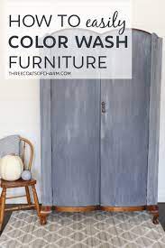 Once you have your whitewash prepared, apply it to the furniture working in smaller sections. How To Color Wash Furniture For That Perfect Country Farmhouse Look Furniture Painting Techniques Painting Furniture Diy Refinishing Furniture Diy