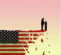 The crumbling hope of peace…. America Disintegrating Cartoon Movement