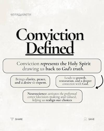 Conviction vs. Guilt and Shame. Sometimes it's hard to tell the difference  between what's from God and what's a weight we're carrying on our own. 📖 Conviction comes from the Holy Spirit, it