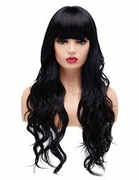 Shop our online selection of straight hair wigs for african american women. Bestung Long Curly Wavy Wigs For Women Ladies Synthetic Full Hair Natural Black Brunette Wig With Straight Bangs For Daily Wear Straight Bangs Black Buy Online In Dominica At Dominica Desertcart Com Productid