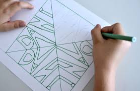 Symmetrical Name School Art Projects Elementary Art 6th Grade Art