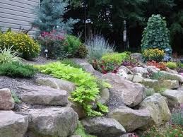 Rustic Rock Wall Landscaping With Rocks Sloped Backyard Rock Wall Gardens