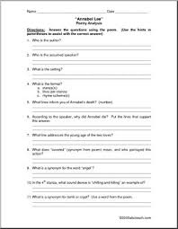 A poetry analysis paper would demand a detailed discussion how the poem's language contributes to its supposed meaning. Poetry Poe S Annabel Lee Abcteach