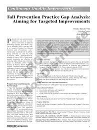Pdf Fall Prevention Practice Gap Analysis Aiming For