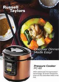 It has captured the heart of many households since its incorporation. Russell Taylors 6l Pressure Cooker Stainless Steel Pot Pc 60 Kitchen Appliances On Carousell
