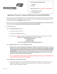 Https Patriotpaws Org Wp Content Uploads 2017 08 Service Dog Application Pdf