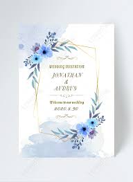 Limited time sale easy return. Watercolor Blue Flower Wedding Invitation Template Image Picture Free Download 465485322 Lovepik Com