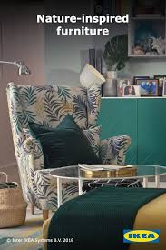 strandmon wing chair nordvalla dark gray ikea modern furniture living room printed chair pink painted furniture