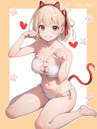 lycoris recoil, nishikigi chisato, 1girls, ai generated, blonde hair - R34  Vault