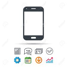 Smartphone Icon Mobile Phone Communication Symbol Statistics