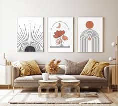 Digital Mid Century Modern Wall Art Set Living Room Decor Etsy In 2020 Living Room Decor Etsy Wall Art Sets Living Room Mid Century Modern Living Room