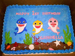 Instructions preheat the oven to 350 degrees. Baby Shark 1 2 Sheet Cake Shark Themed Birthday Party Shark Birthday Cakes Shark Birthday Party