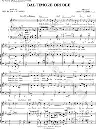 Song and peculiarities of the baltimore oriole. Hoagy Carmichael Baltimore Oriole Sheet Music In Bb Major Download Print Sku Mn0042324