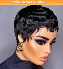 150% Density Brazilian Remy Human Hair Pixie Cut