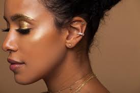 ZINNIA 18K GOLD & PINK SAPPHIRE HEX EAR CUFF