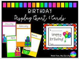 Rainbow Birthday Chart Display Cards