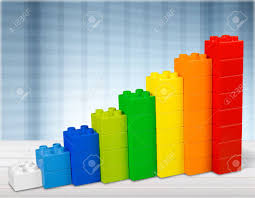 Toy Blocks Infographic Chart Stair Bar Multicolor Kids Bricks