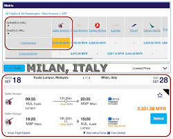 Fly Milan Italy Rm 2331 For Round Trip By Qatar Airways