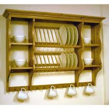 Pine Wall Mounted Plate Rack Kitchen Wall Shelves Wall Mount Plate Rack Plate Racks In Kitchen