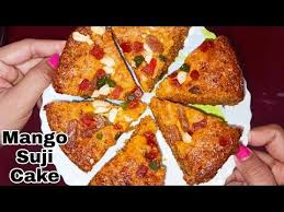 Suji Mango Cake Suji Fruit Cake Eggless Without Oven Semolina Mango Cake No Ovan Youtube Basbousa Recipe Mango Recipes Fruit Cake