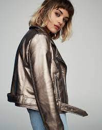 Faux Leather Biker Jacket See All New Woman Pull Bear Slovenia Leather Jacket Outfits Leather Jacket Faux Leather Biker Jacket