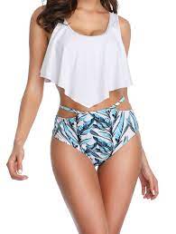 Save About 1 5 On Womens High Waisted Swimwear With Bikini Top And Tummy Control Bottoms Fashion Swimsuits Little Fashion