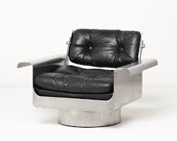 Jacques Charpentier Lounge Chair Ca 1967 Matte Stainless Steel Leather Painted Wood Modern Retro Furniture Eclectic Furniture World Market Dining Chairs