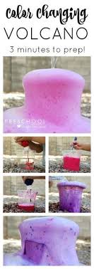 Easy Outdoor Color Changing Volcano With Baking Soda And Vinegar Science Projects For Kids Science Crafts Volcano For Kids