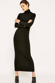 Kamali Kulture Go Turtleneck Maxi Dress Black Maxi Dress Urban Dresses Black Turtleneck Dress