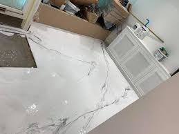 The downside of epoxy flooring for homes. White Grey Vein Marble Epoxy Resin Flooring Modern Interior Design Home Renovation Living Room Idea Artofit
