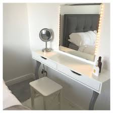 Ikea Hack Ekby Alex Shelf With Kolja Mirror And Dioder Lights Ikea Vanity Bedroom Vanity Home Decor