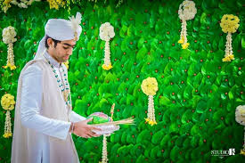 Backdrop With Betel Leaves Flower Decorations Wedding Stage Decorations Bridal Decorations