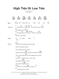 di'll be by your aside. High Tide Or Low Tide Sheet Music Bob Marley Guitar Chords Lyrics