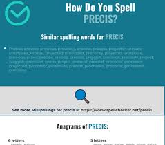 Correct Spelling For Precis Infographic Spellchecker Net