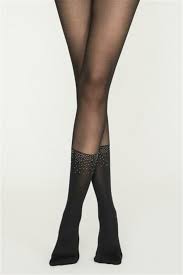 Penti Ankle Star Desenli Kulotlu Corap Siyah