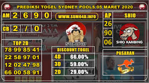 Prediksi Togel Sydney Pools 05 Maret 2020 Angka Main 2 6 9 0 Shio Kambing Cb 2 0 Ap 26 90 06 Top 2d 78 99 85 41 22 58 97 01 1 Di 2020 Poker Anjing Sydney