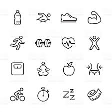 16 Line Black And White Icons Set Fitness Icon Doodle Icon Icon Set