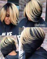 Black And Blonde Bob Weave 60 Showiest Bob Haircuts For Black Women Blonde Bob Hairstyles Black Blonde Bob Hairstyles
