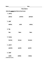 Plural Nouns Worksheet Or Quiz 1st 2nd Or 3rd Grade Nouns Nouns Worksheet Plural Nouns Worksheet