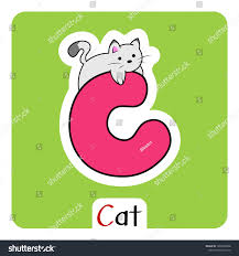 Picture of fire alphabet letter c isolated on black background. Alphabet Kids English Letter C Cat Stock Vector Royalty Free 1666620886