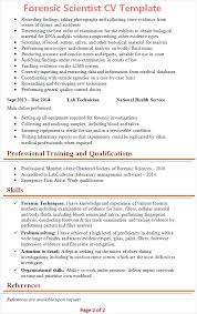 forensic scientist cv template + tips