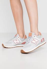 New Balance Wl574 Baskets Basses Grey Pink Gris Zalando Fr