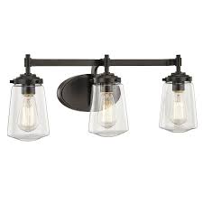 Allen Roth Wyatt Modern Farmhouse Vanity 3 Light Bronze Farmhouse Vanity Light In The Vanity Lights Department At Lowes Com