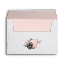Pastel Blush Pink And Charcoal Floral Wedding Envelope Zazzle Com Floral Wedding Envelopes Wedding Envelopes Watercolor Floral Wedding Invitations