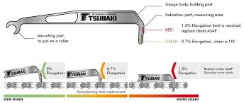 Each series has slightly different specifications that relate directly to the sprocket on which the chain fits. Tsubaki Chain Wear Indicator