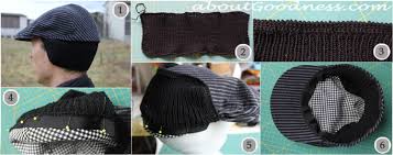 First step put hat on child and measure with cloth measure tape under chin from ear to ear. Flat Cap With Earflaps Diy Tutorial Aboutgoodness Com