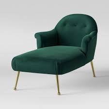 Comfrey Velvet Chaise Lounge With Brass Legs Opalhouse Target Velvet Chaise Lounge Chaise Lounge Chaise